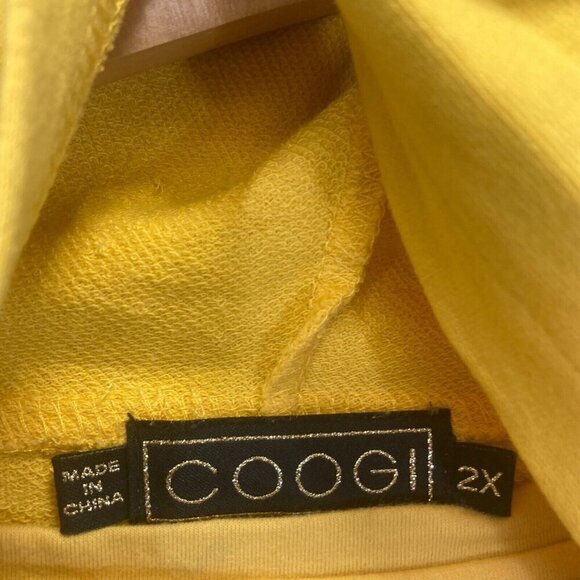 COOGI Zip Up Hoodie Jacket & T-Shirt Set Womens 2X Rhinestone Yellow Vintage Y2K - Picture 4 of 16